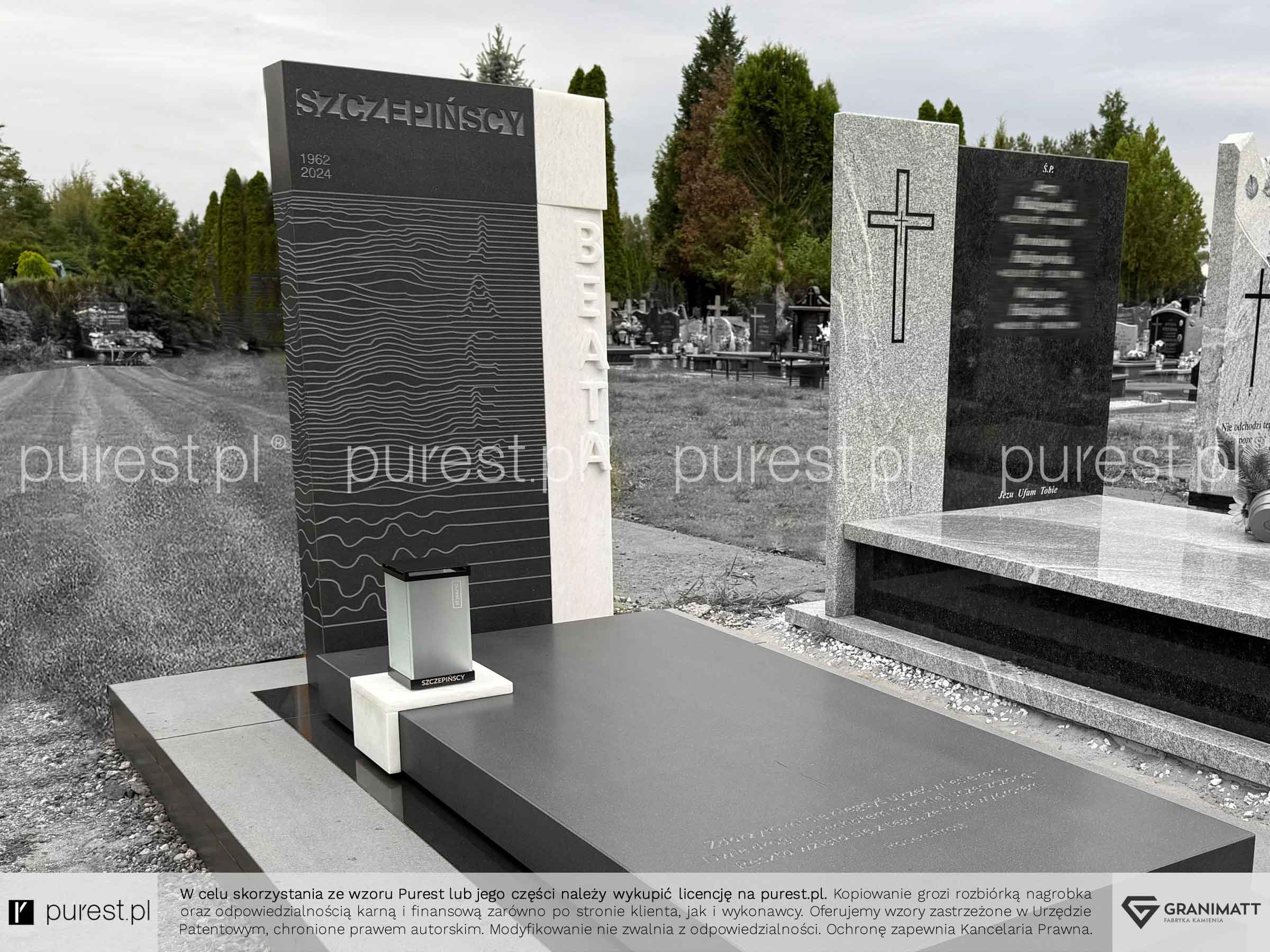 Nagrobek artystyczny dla miłośnika muzyki i pływania