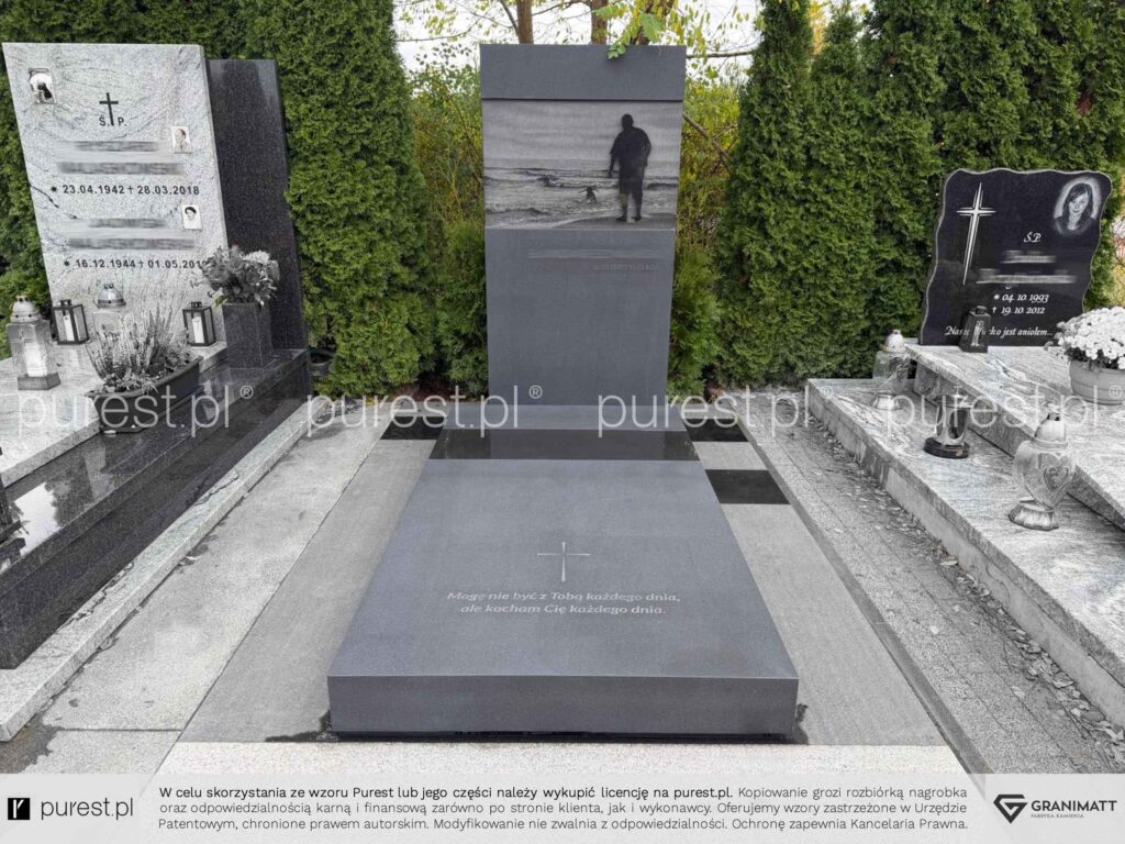 Nagrobek artystyczny z grawerem