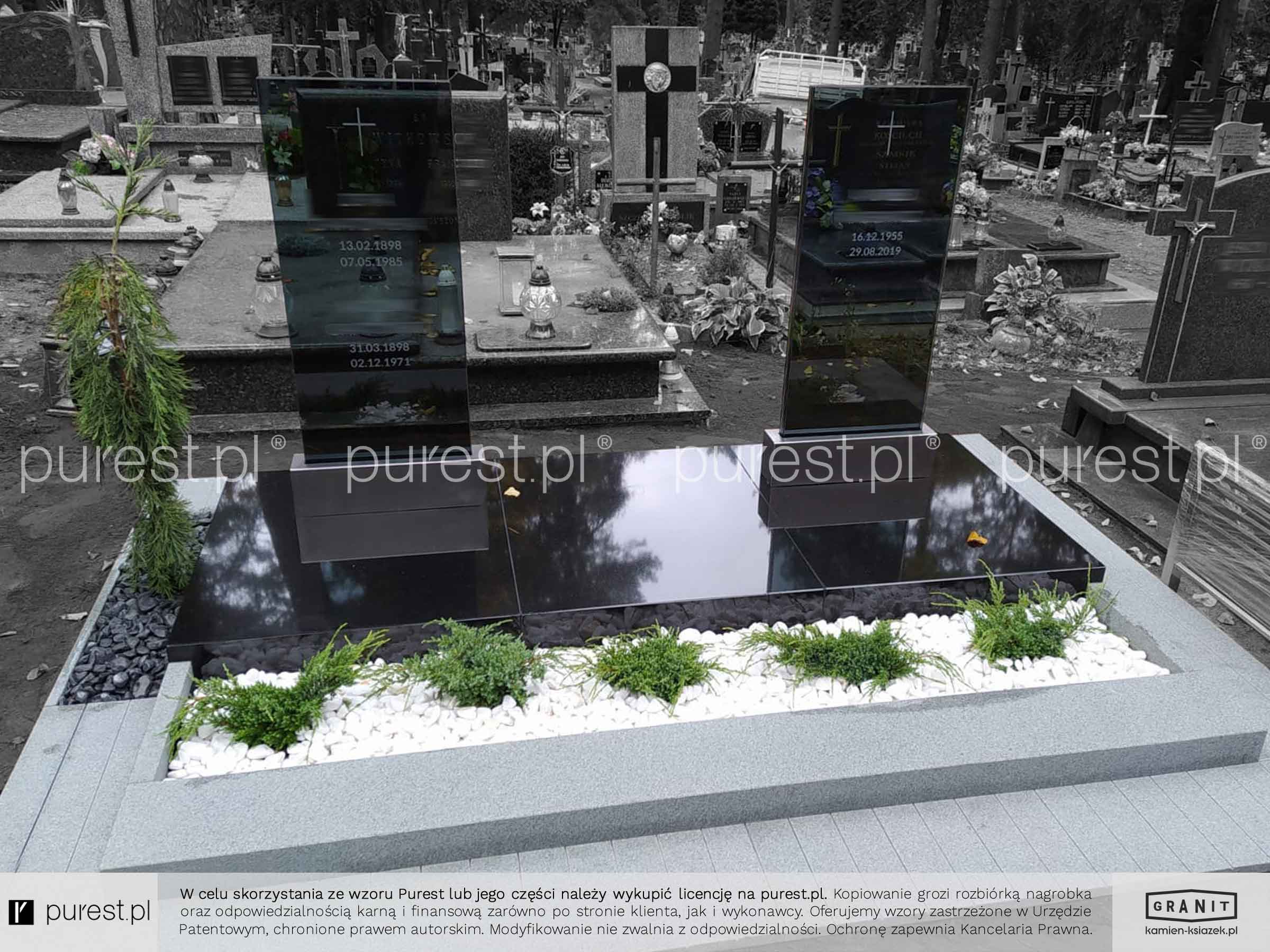 Nagrobek ze szklana tablicą
