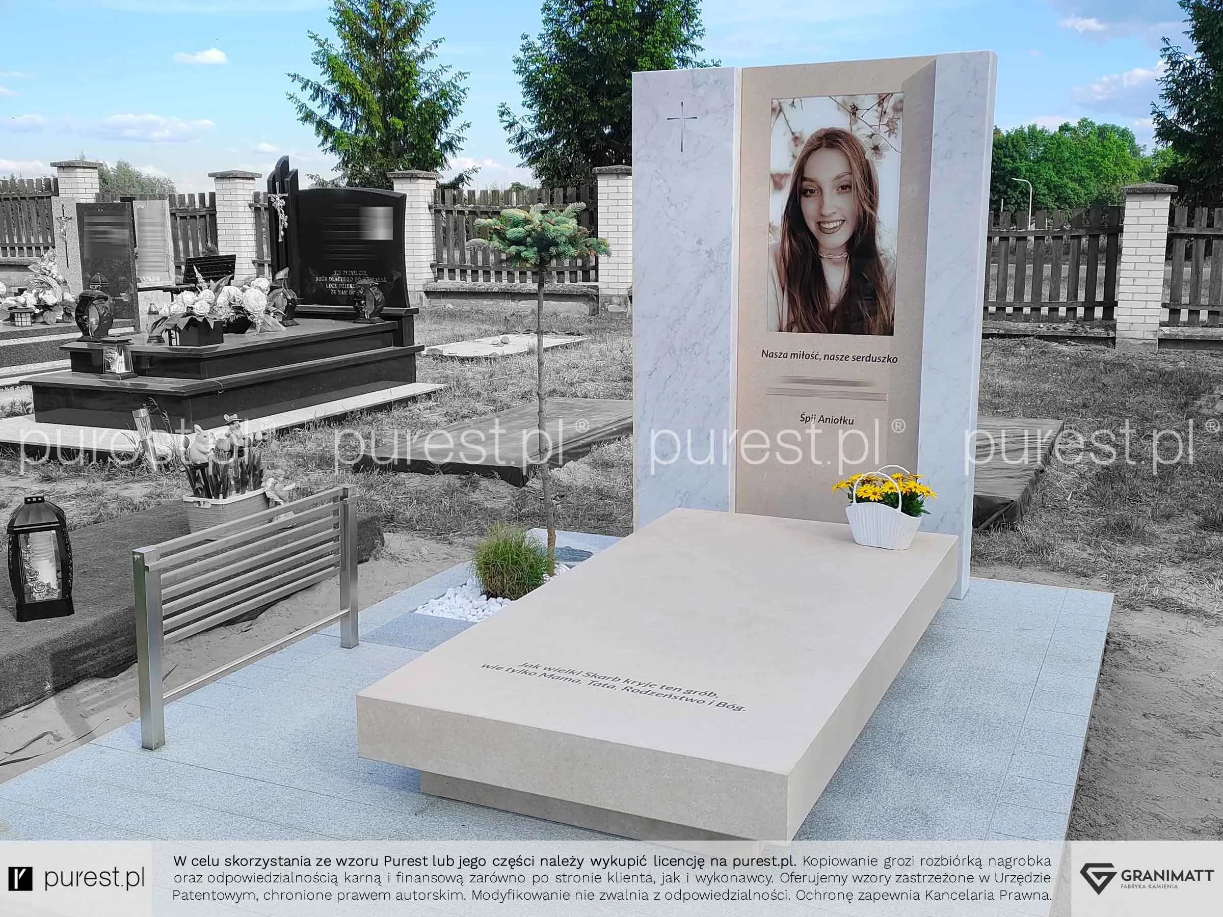 Kamień naturalny na pomnik, wyjątkowa sentencja na nagrobku, Bartoszyce, pomnik dziecka, pomnik żony