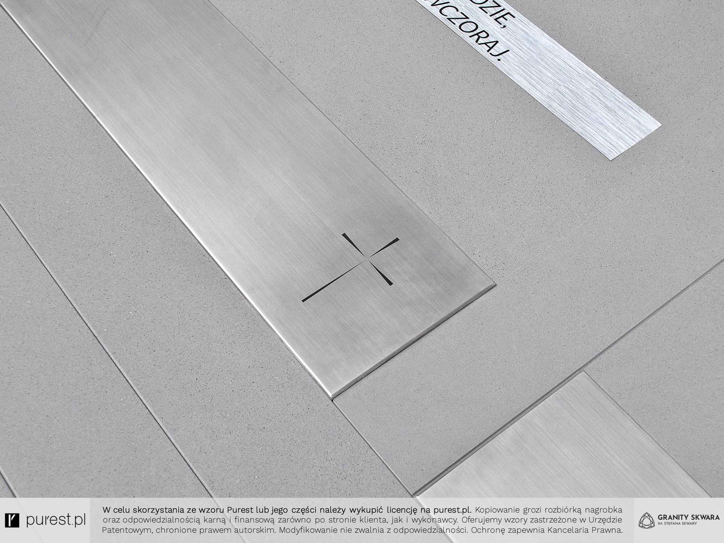 krzyż na nagrobek na stalowej podstawce na znicze