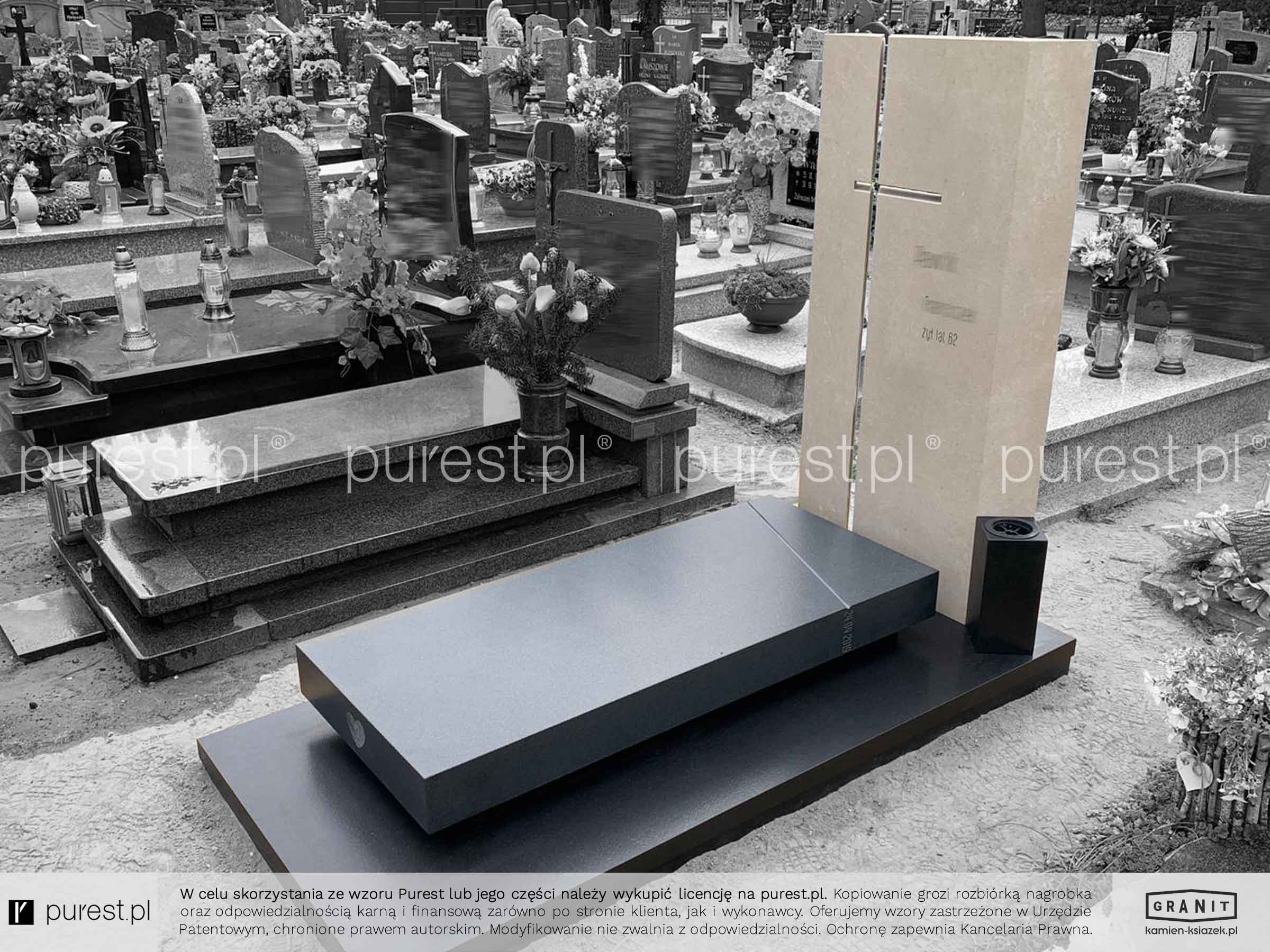 Eleganckie pomniki pojedyncze na cmentarz, nietypowy napis na nagrobku, data na nagrobku, Śrem