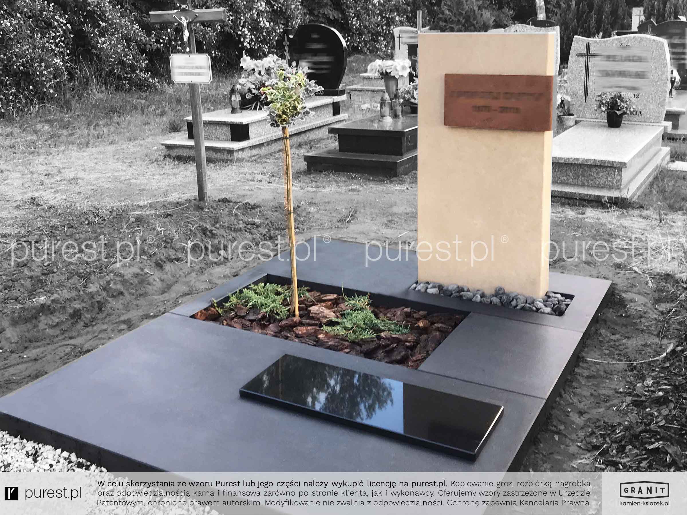 Nowoczesny nagrobek w stylu amerykańskim ze stalą Corten