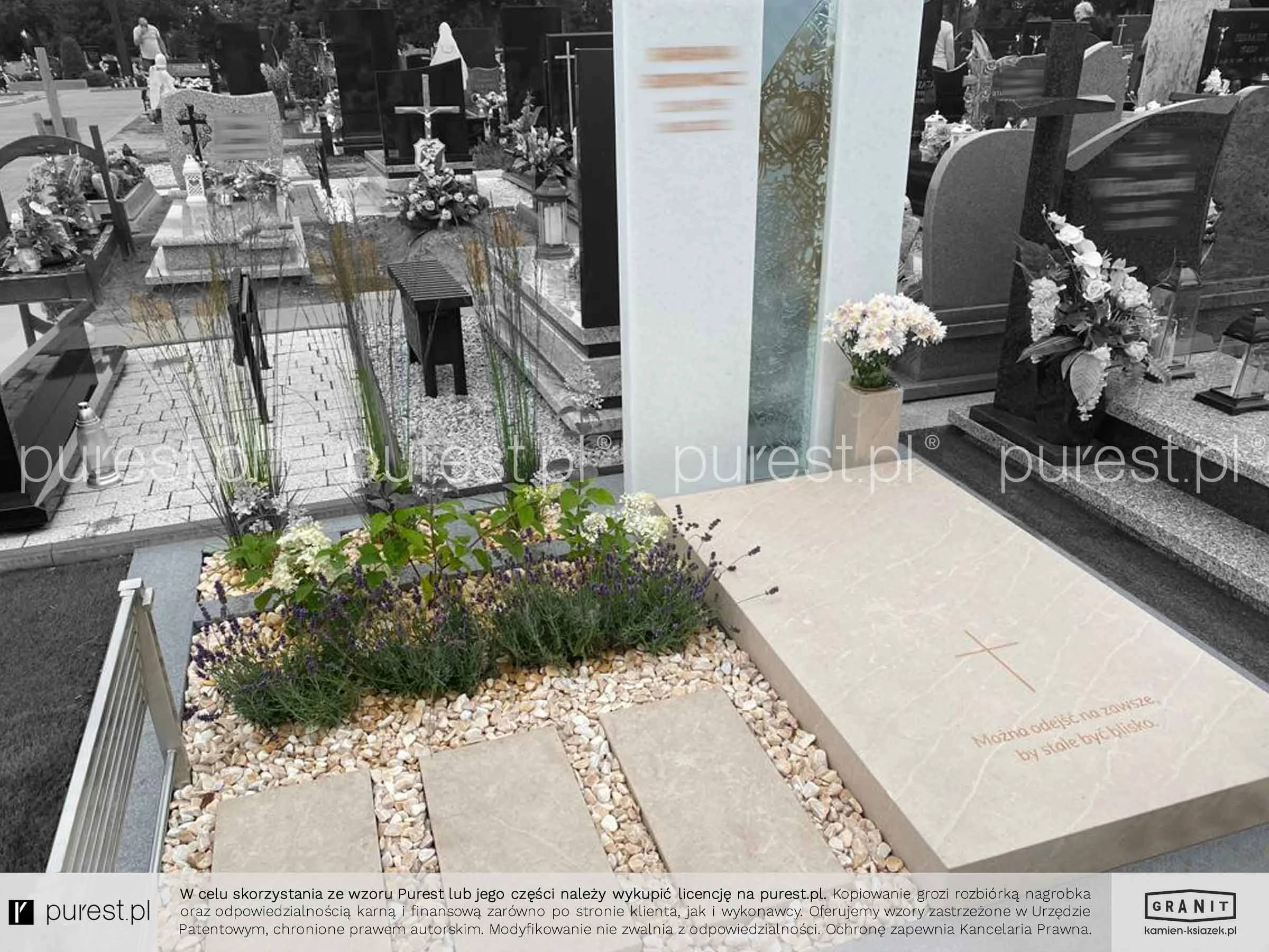 Piękne aforyzmy na nagrobku o nowoczesnej formie, z witrażem, artystyczny, beżowy, Inowrocław