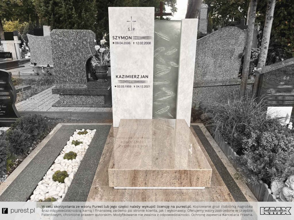 Nagrobek urnowy z witrażem